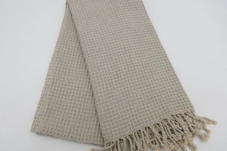 WAFFLE BEIGE TURKISH TOWEL