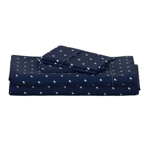 White Epic Waves on Navy Blue Sheet Set from Surfer Bedding™️