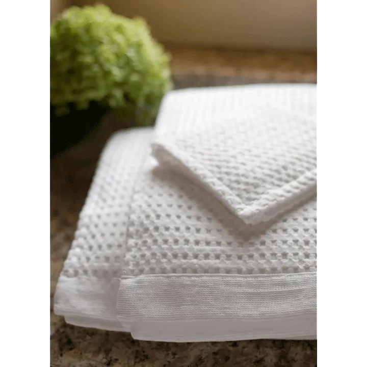 White Towel Set in Gift Bag, Modern Style