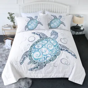 White Turtle Twist Comforter Set