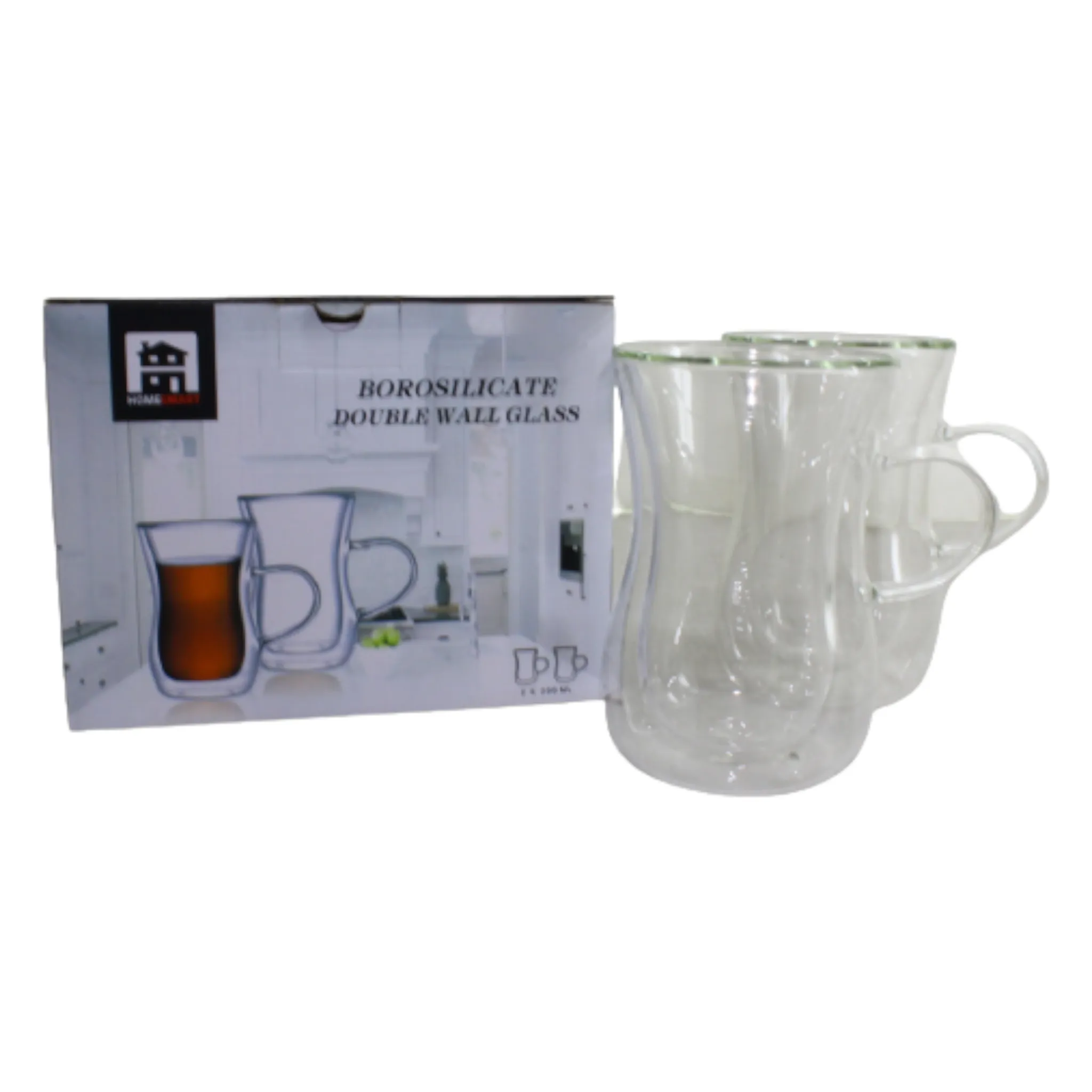 Winox Borosilicate Double Wall Glass Coffee Mug 200ml 2pc GL2922