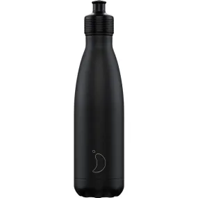 XB147 CHILLY'S 500ML SPORTS REUSABLE WATER BOTTLE - MONO BLACK